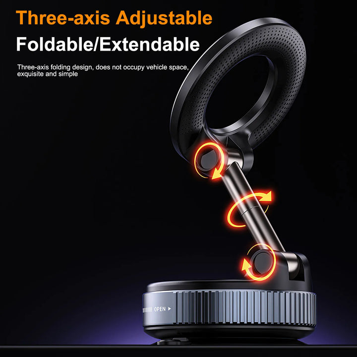 Magnetic Electric Vacuum Mount Holder - Foldable Strong Suction Stand for Cell Phone - Compatible with iPhone 12/13/14/15/16 - Perfect for Live Streaming