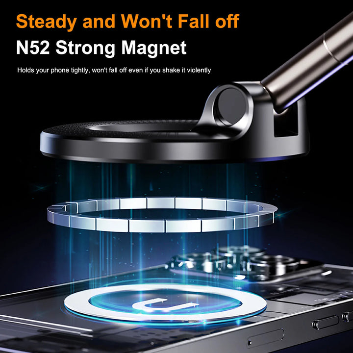Magnetic Electric Vacuum Mount Holder - Foldable Strong Suction Stand for Cell Phone - Compatible with iPhone 12/13/14/15/16 - Perfect for Live Streaming