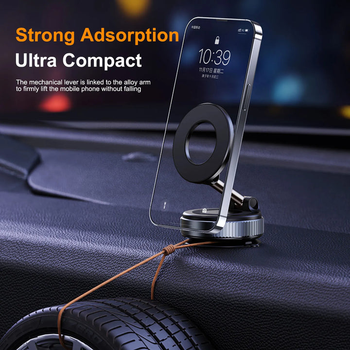 Magnetic Electric Vacuum Mount Holder - Foldable Strong Suction Stand for Cell Phone - Compatible with iPhone 12/13/14/15/16 - Perfect for Live Streaming